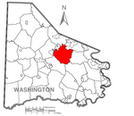 Map of North Strabane Township, Washington County, Pennsylvania Highlighted